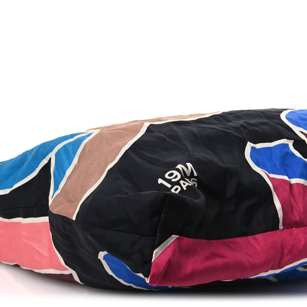 Caviar Fabric Foldable Tote Bag With Chain Black Multicolor