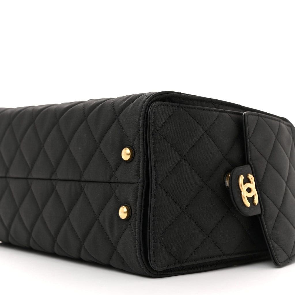 Canvas Quilted Small Chanel 25 Handbag Black