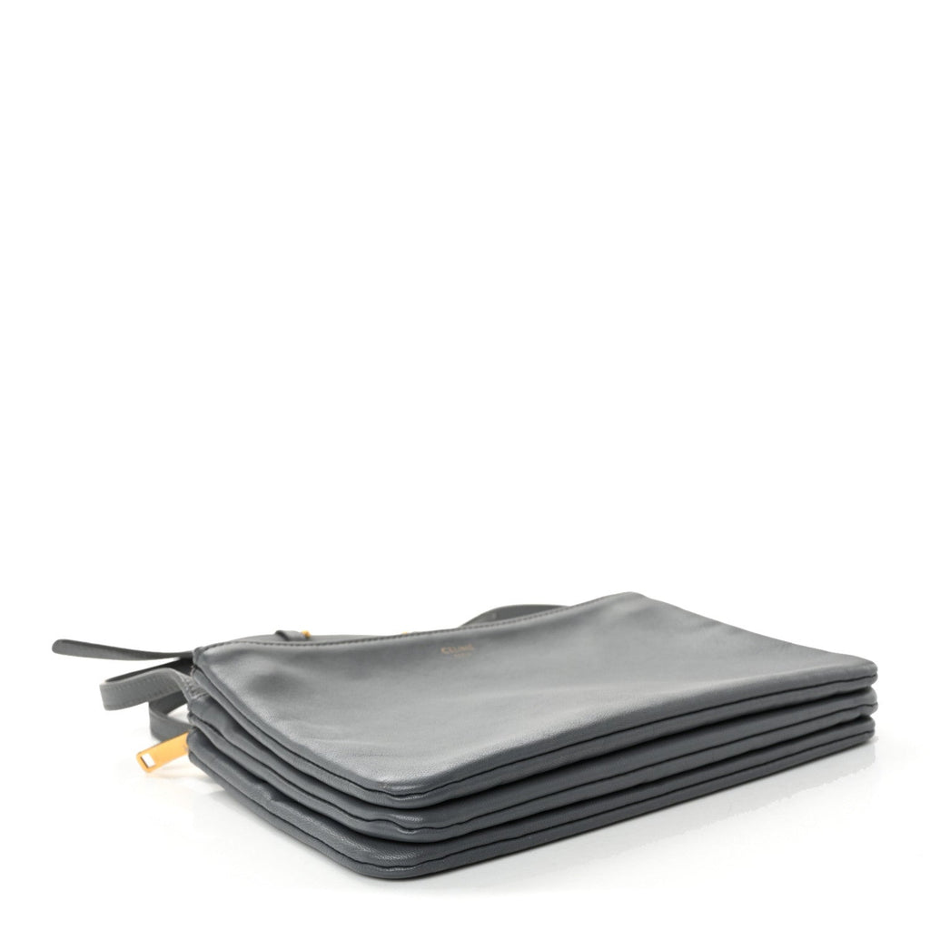 Lambskin Small Trio Crossbody Bag Medium Grey