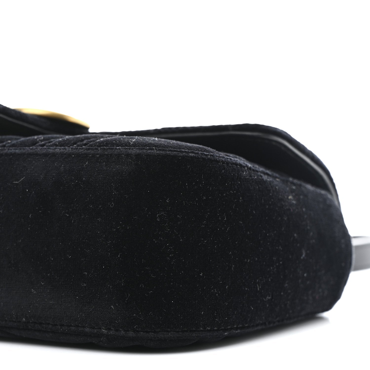 Velvet Matelasse Mini GG Marmont Shoulder Bag Black
