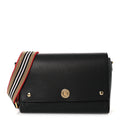 Grainy Calfskin Note Crossbody Bag Black