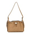 Braided Raffia Calfskin Quilted Mini Chanel 25 Handbag Beige Black