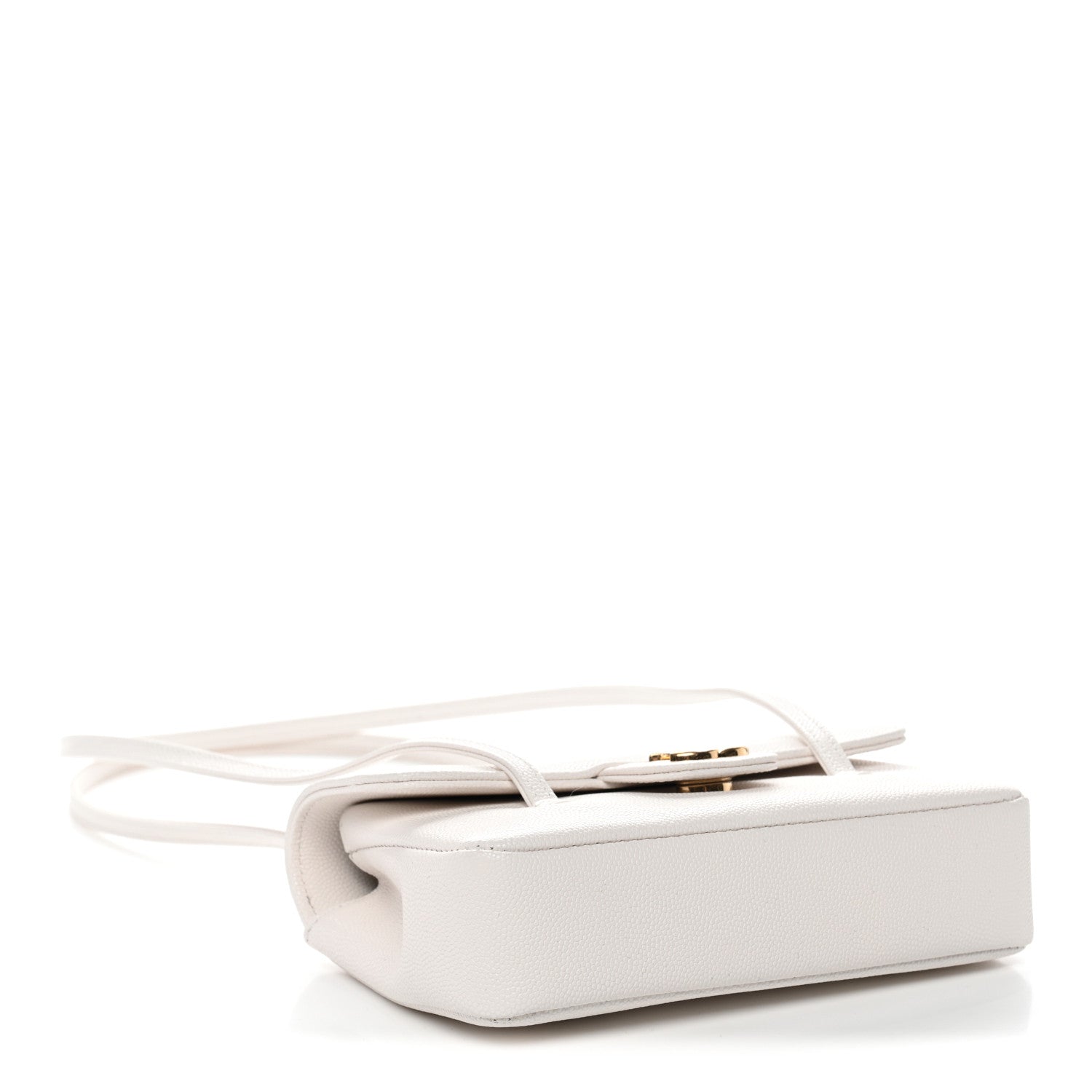 Shiny Caviar Mini Preppy Coco Shoulder Bag White