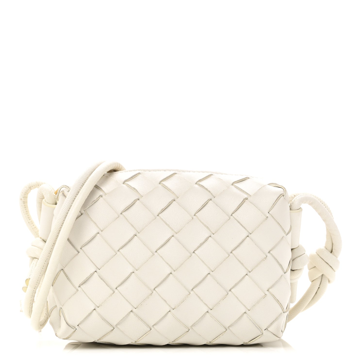 Nappa Intrecciato Mini Loop Camera Bag White
