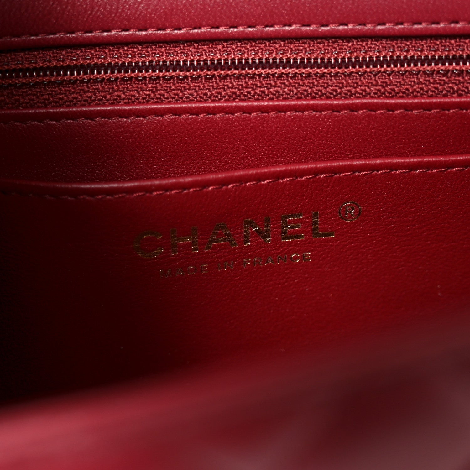 Lambskin Quilted Mini Rectangular Flap Burgundy