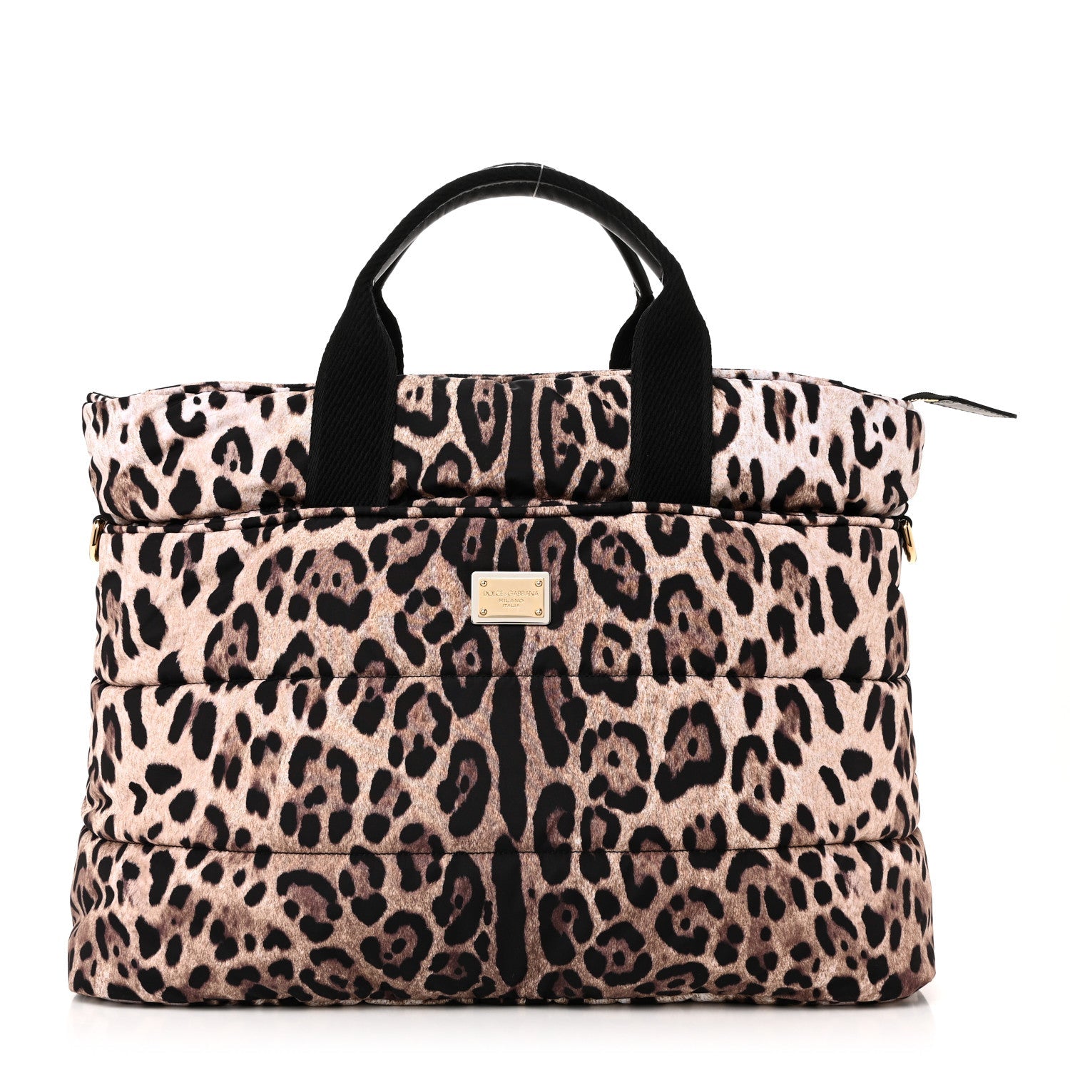 Nylon Leopard Print Changing Bag Brown