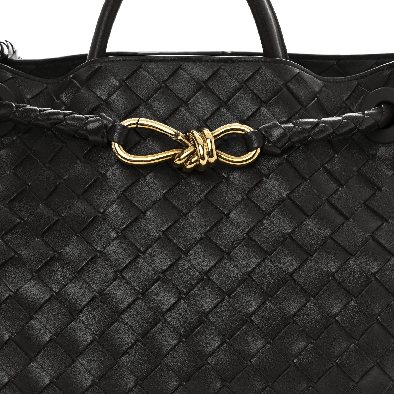 Nappa Intrecciato Medium Andiamo Shoulder Bag Fondant