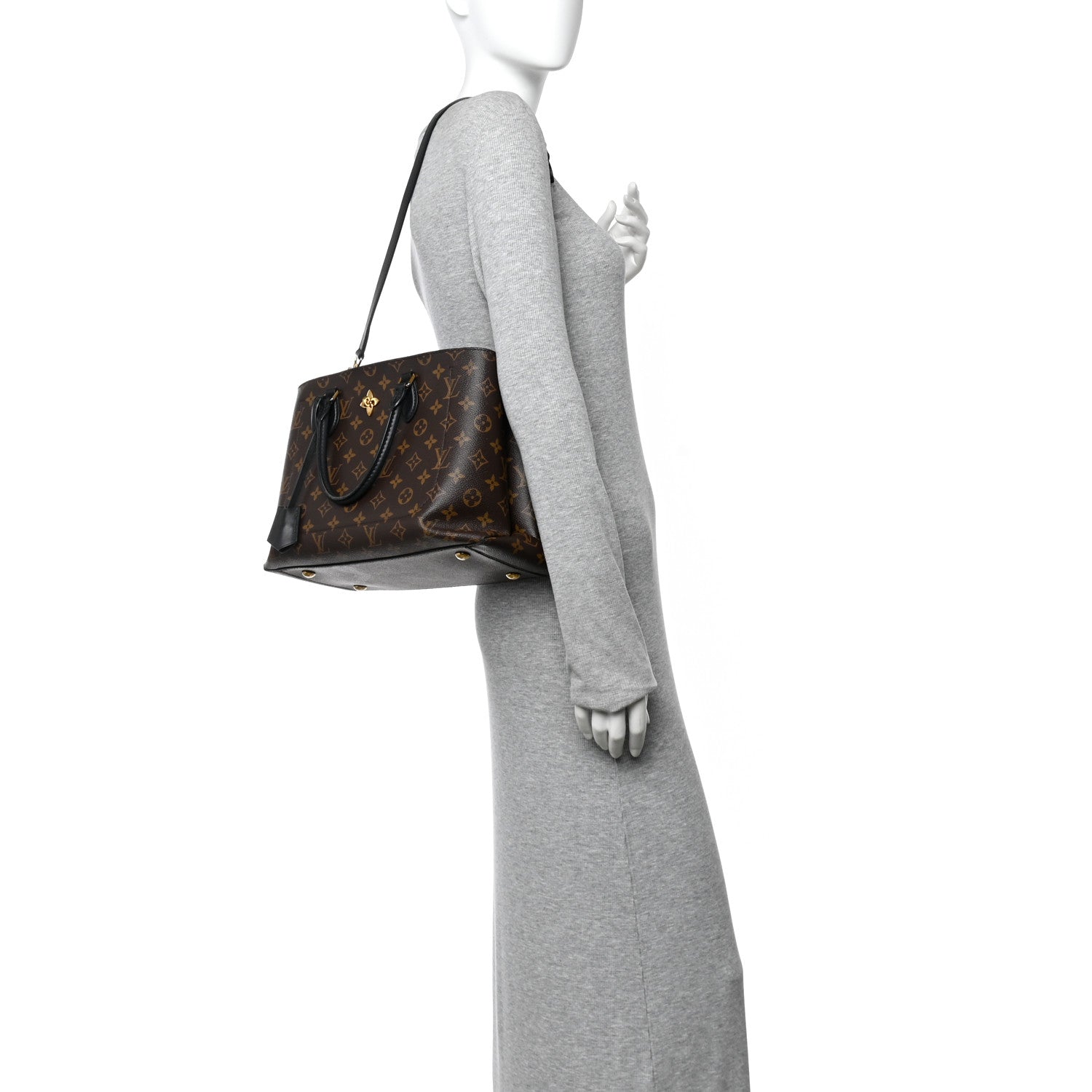 Monogram Flower Tote Black