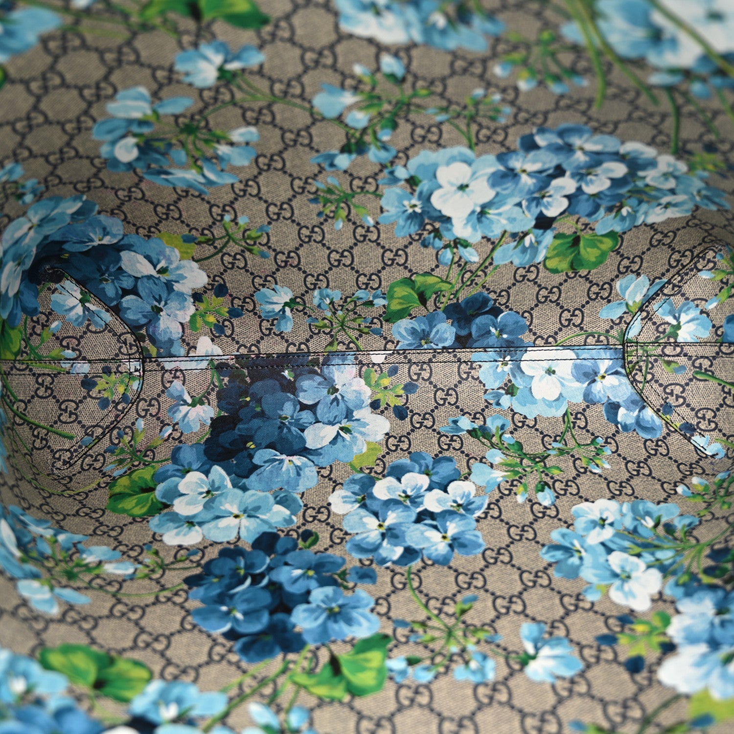 GG Supreme Monogram Blooms Medium Reversible Tote Beige Blue