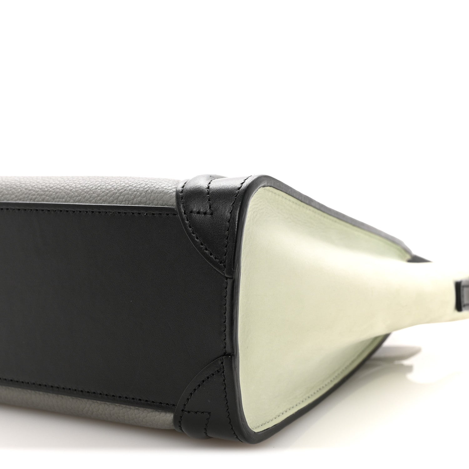 Baby Grained Calfskin Nano Tri-Color Luggage Zinc Almond