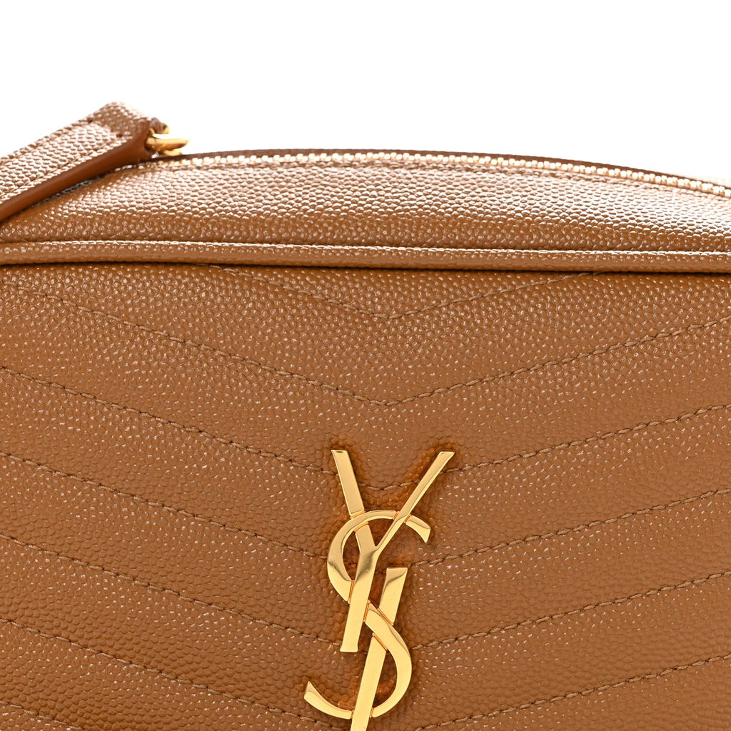 Grain De Poudre Matelasse Monogram Mini Lou Camera Bag Dark Natural