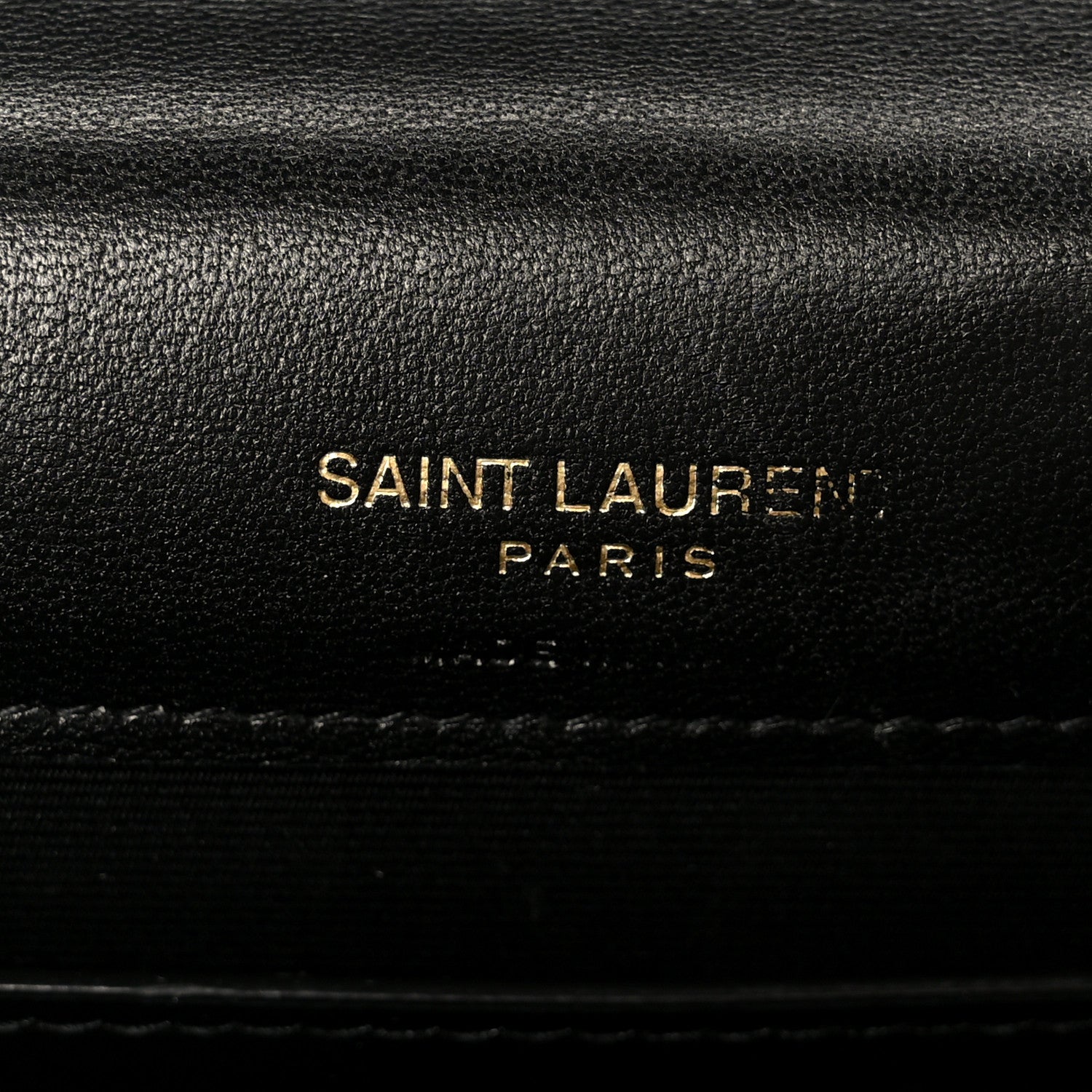 Lambskin Matelasse Chevron Monogram Cassandre Envelope Chain Wallet Black