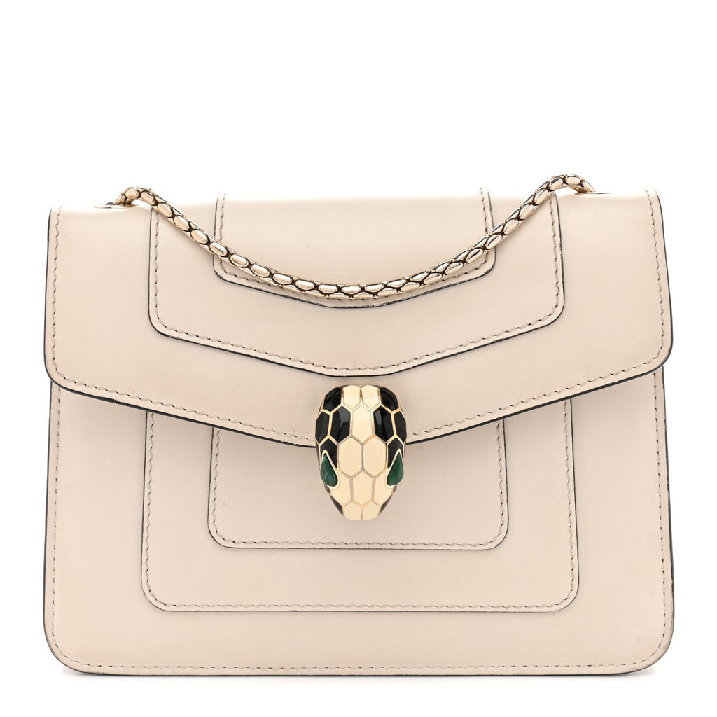 Calfskin Small Serpenti Forever Crossbody Bag White Agate