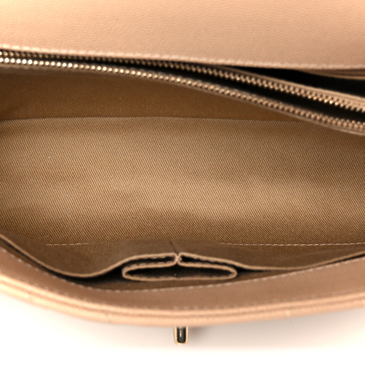 Caviar Chevron Quilted Small Coco Handle Flap Beige