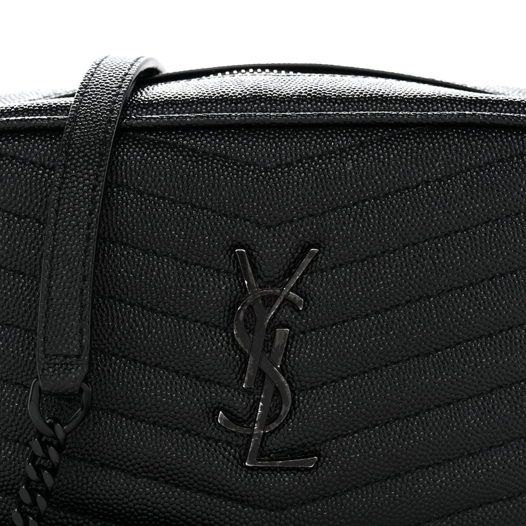 Grain De Poudre Matelasse Monochrome Monogram Mini Lou Camera Bag Black