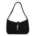 Raffia Calfskin Le 5 A 7 Mini Hobo Black
