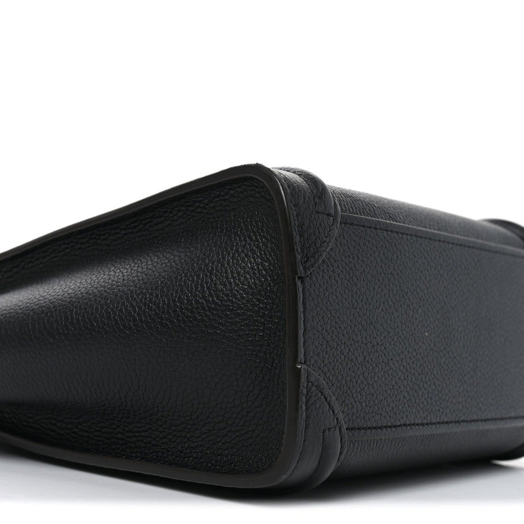 Drummed Calfskin Nano Luggage Black