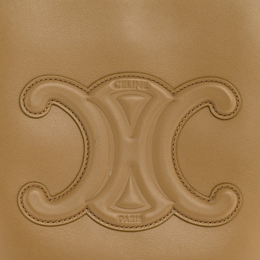 Smooth Calfskin Small Cuir Triomphe Bucket Bag Olive