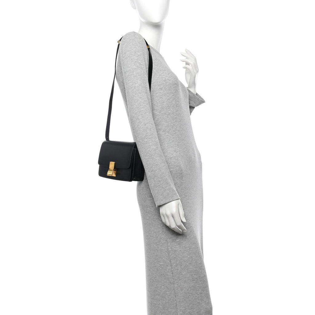 Box Calfskin Small Classic Box Flap Bag Black