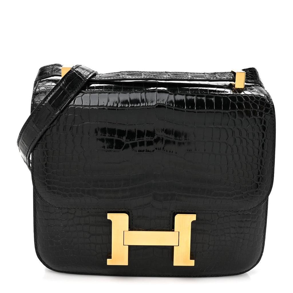 Shiny Porosus Crocodile Constance 24 Black