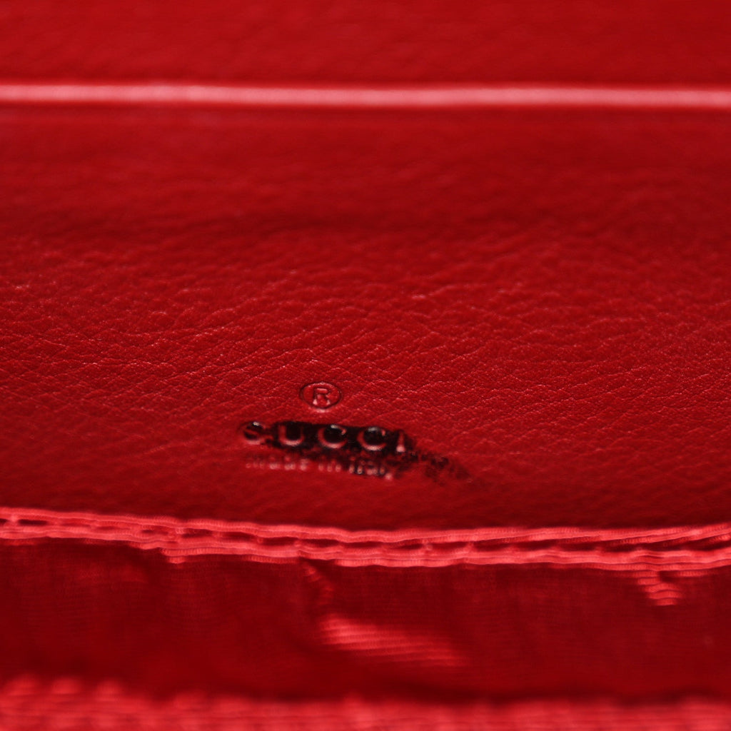 Moire Fabric Calfskin Rhinestone Monogram Monochrome Lizard Embossed Mini Bamboo 1947 Top Handle Chain Bag Red