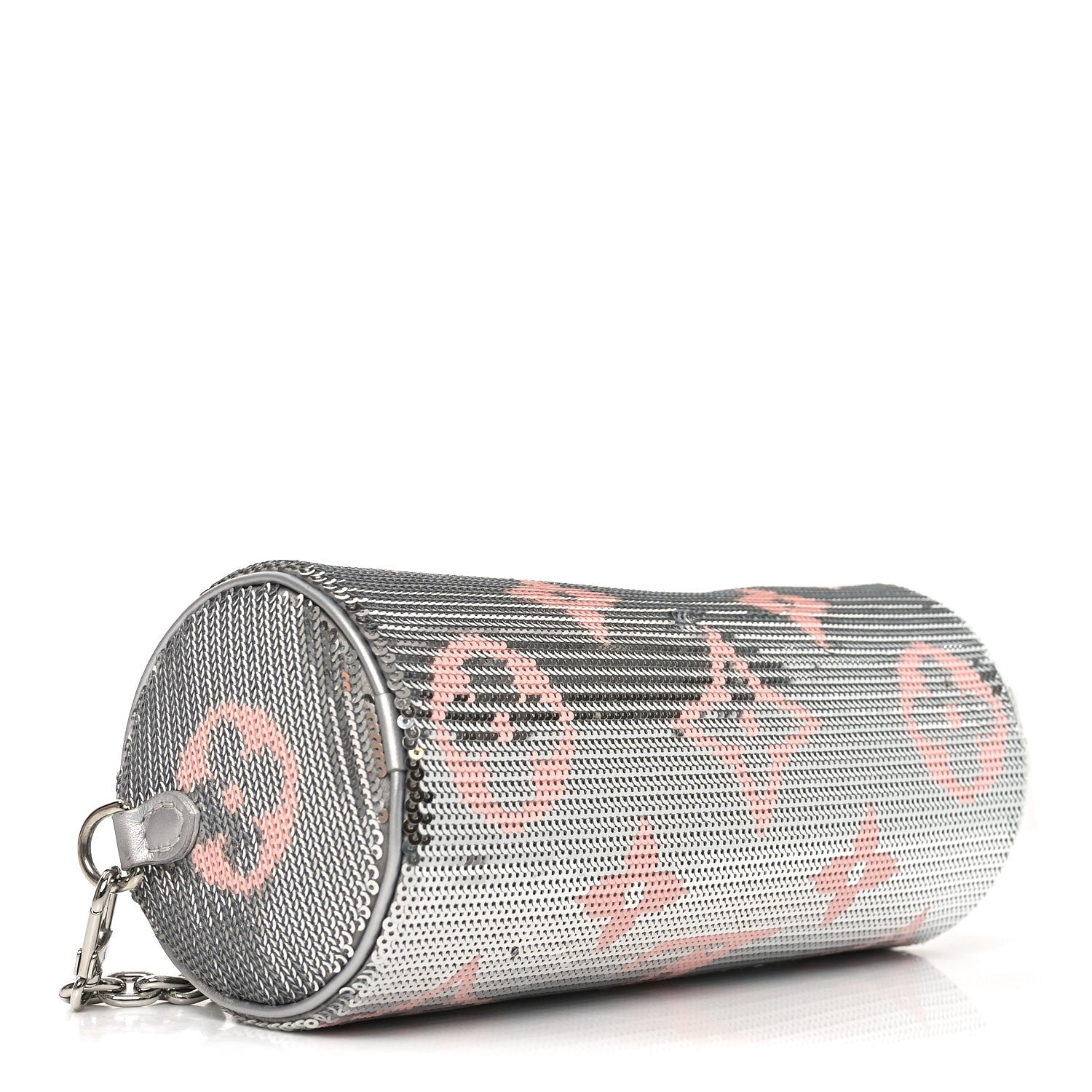 Satin Sequin Monogram Giant Papillon Silver Pink