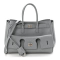 Smooth Calfskin Small Bel Air Carry All Bag Cloud Grey