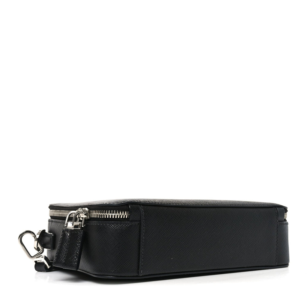 Saffiano Travel Medium Brique Crossbody Bag Black