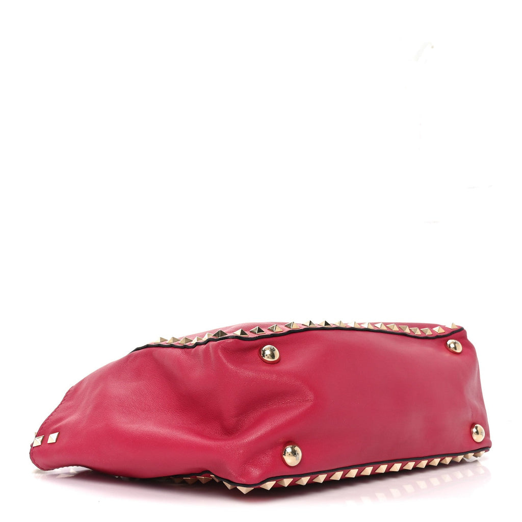 Vitello Small Rockstud Tote Cyclamin