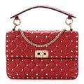 Nappa Medium Rockstud Spike Shoulder Bag Rosso Valentino