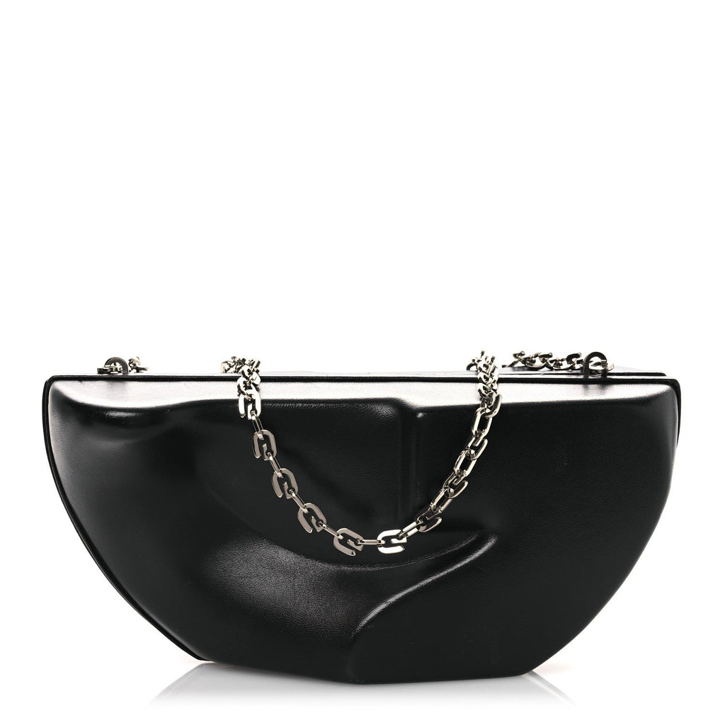 Calfskin G Chain Clutch Black