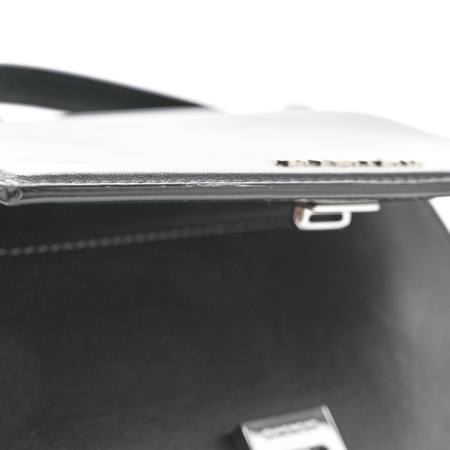 Calfskin Mini Pandora Box Logo Strap Crossbody Bag Black