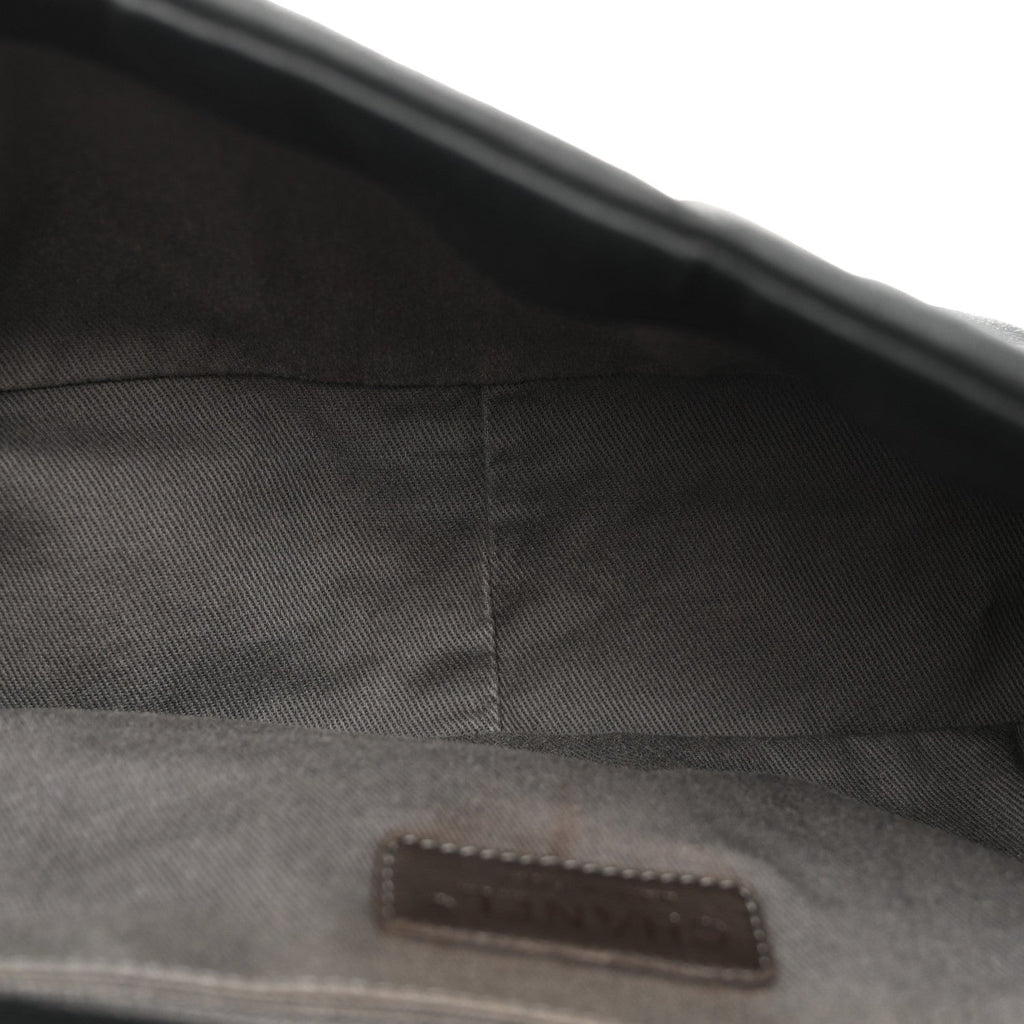Iridescent Calfskin Glint Accordion Flap Black