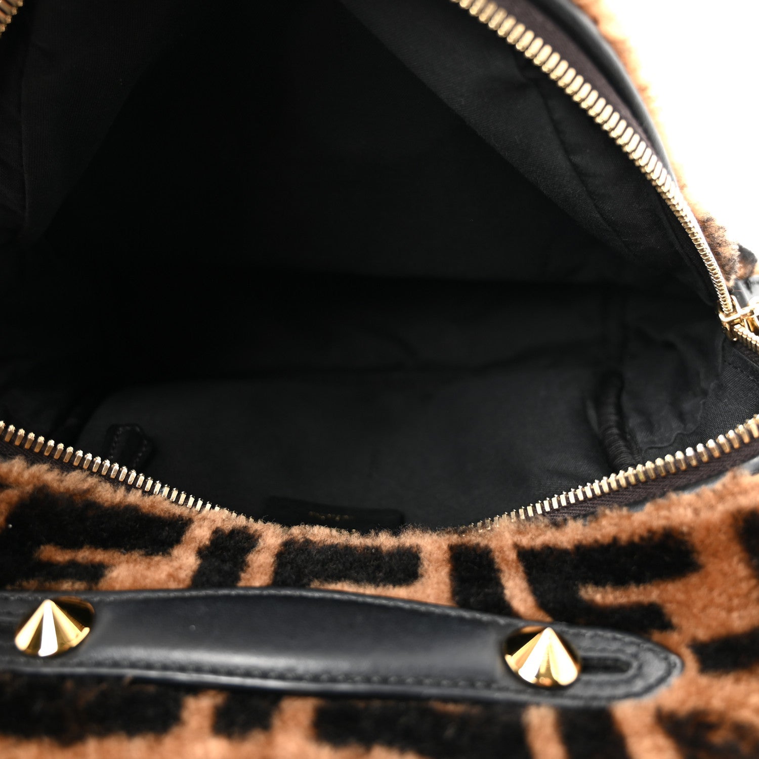 Shearling Macro FF 1974 Mini Backpack Tobacco Black