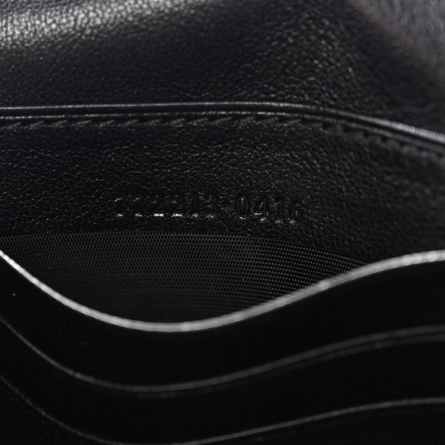 Sakai Be Green Calfskin Diagonal Stitched Blondie Wallet on Chain Black