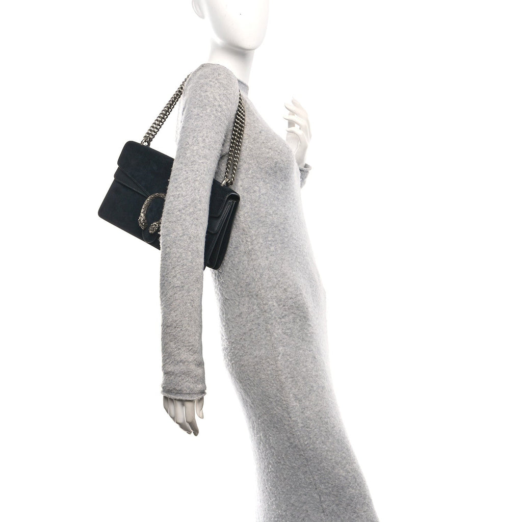 Suede Small Dionysus Shoulder Bag Black