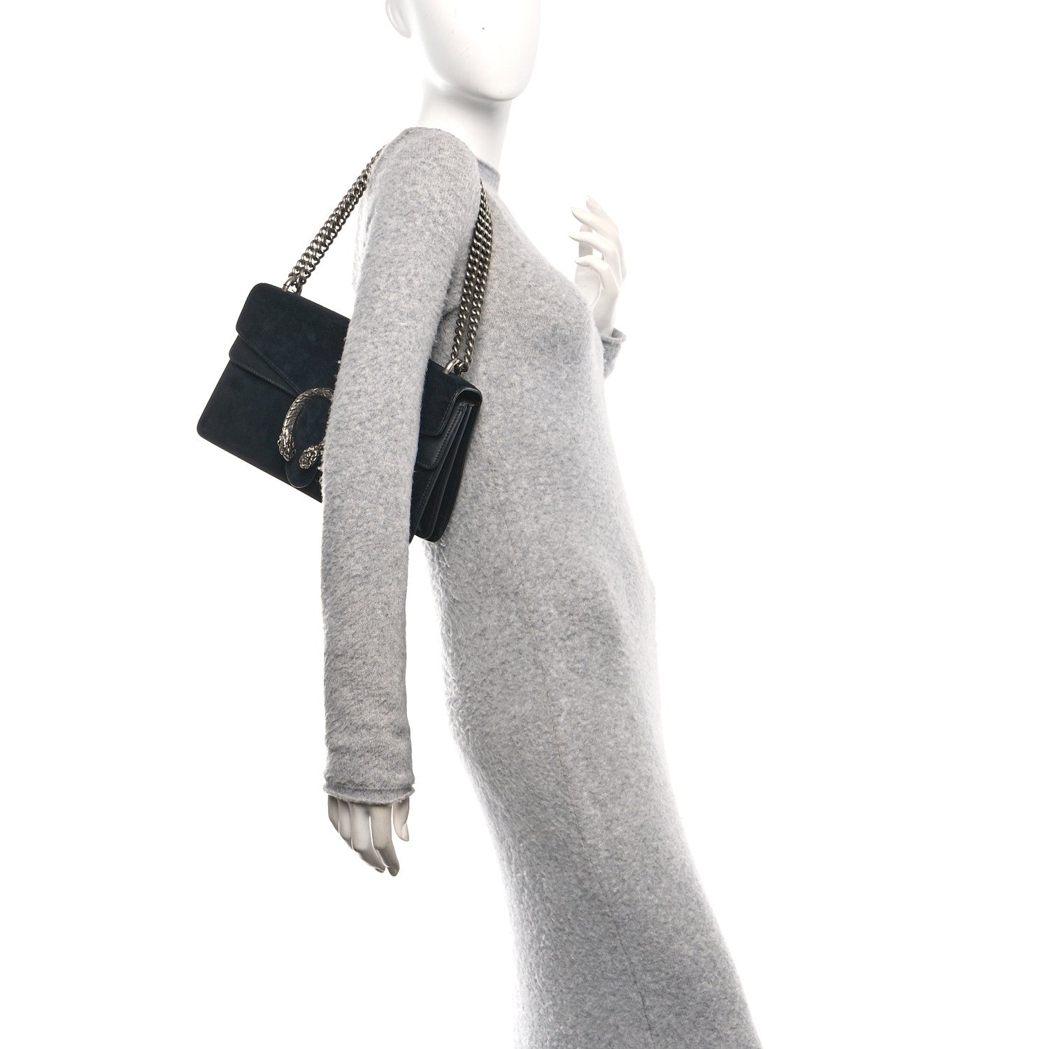 Suede Small Dionysus Shoulder Bag Black