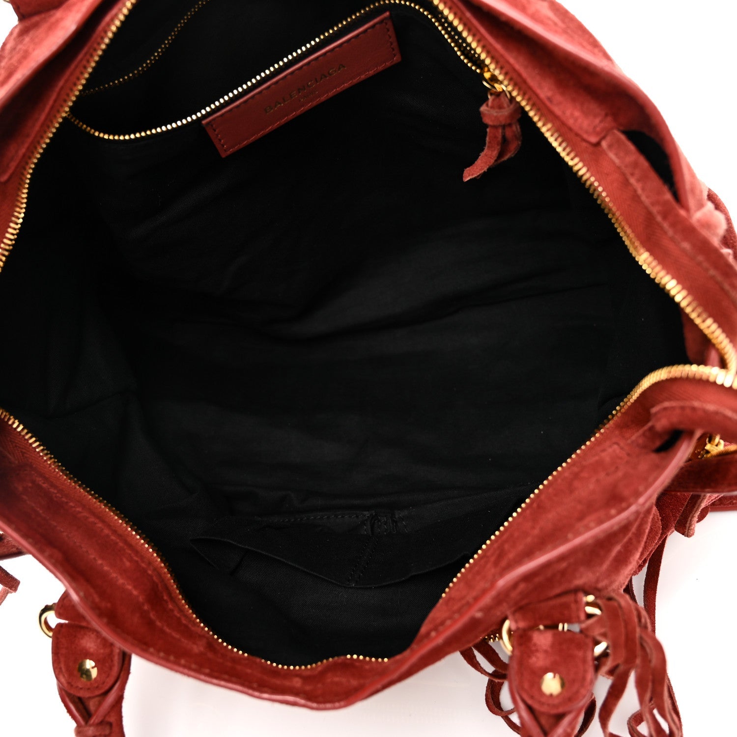 Baby Daim Suede Gold Metallic Edge Hardware City Bois De Rose Fonce