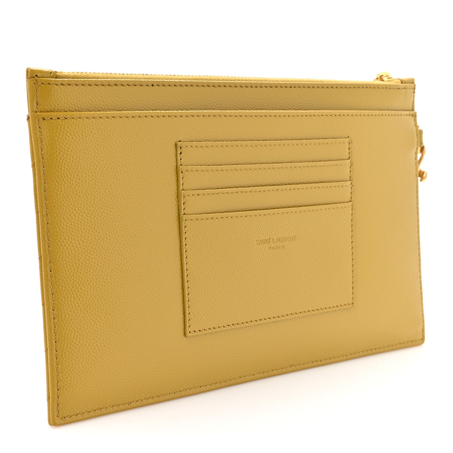 Grain De Poudre Chevron Monogram Large Bill Pouch Light Chartreuse