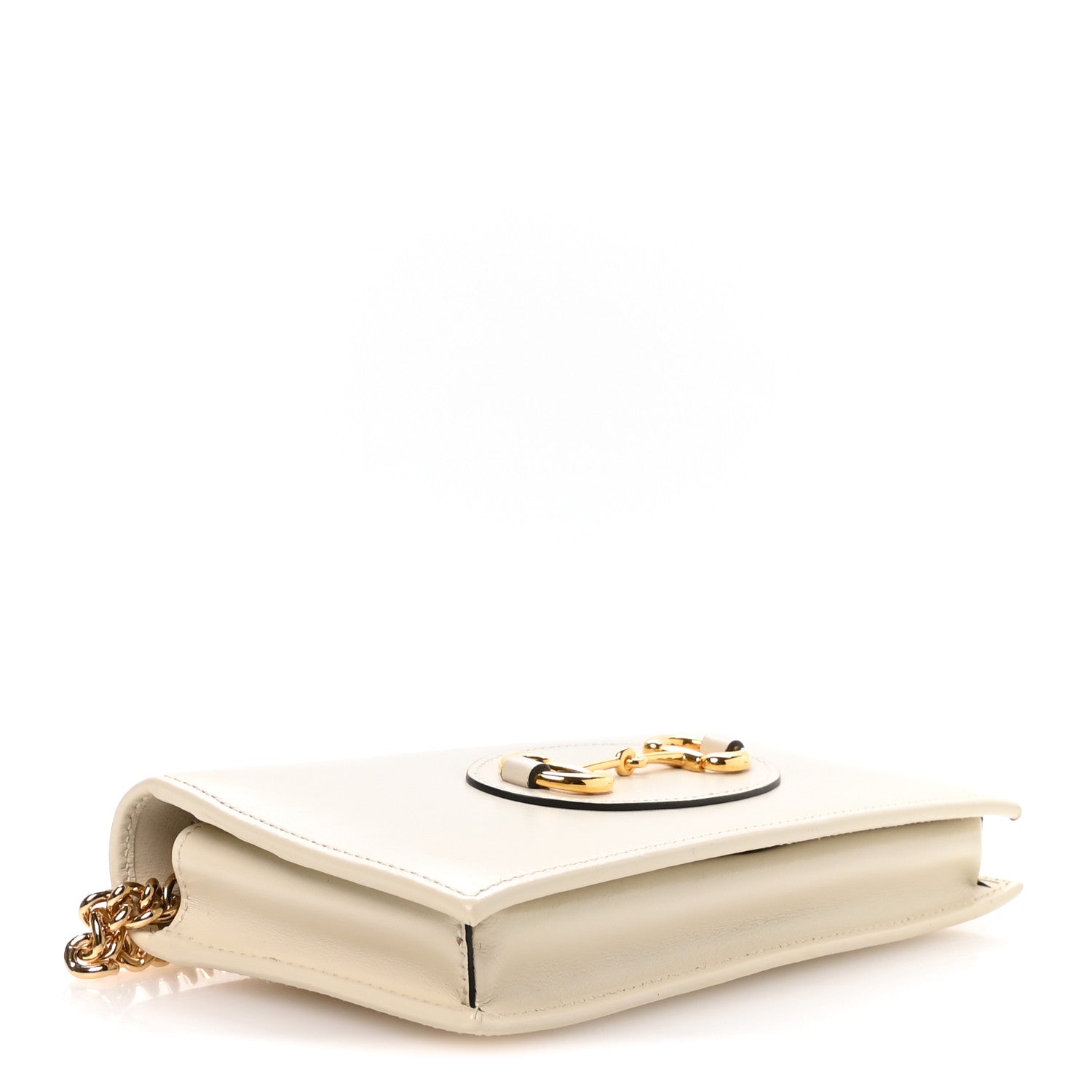 Boarded Plutone Calfskin Horsebit 1955 Wallet On Chain Mystic White