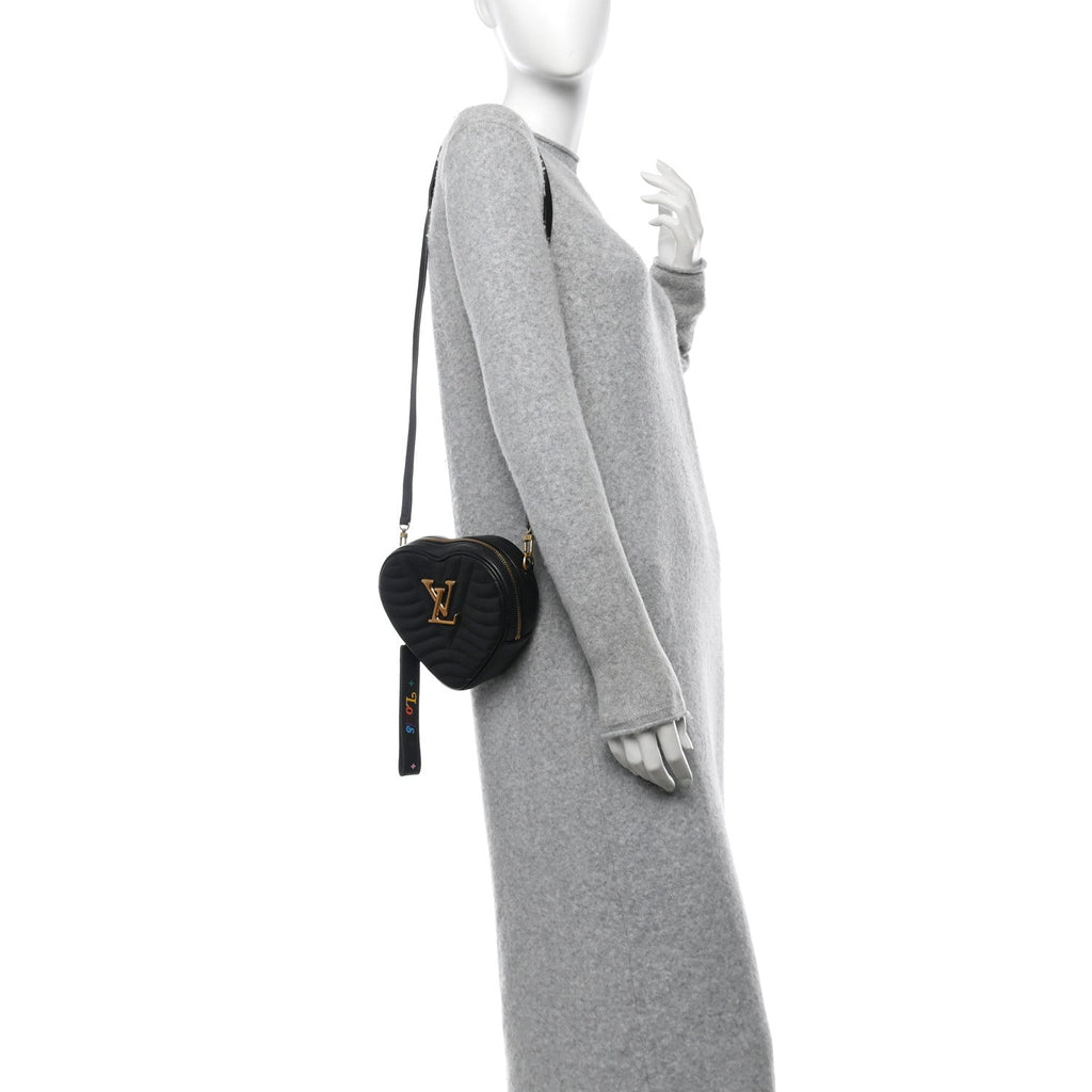 Calfskin New Wave Heart Bag Black