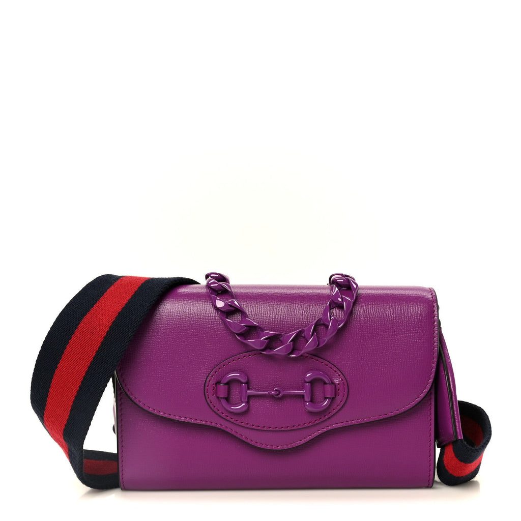 Azalea Calfskin Web Small Horsebit 1955 Crossbody Bag Spicy Cyclamin