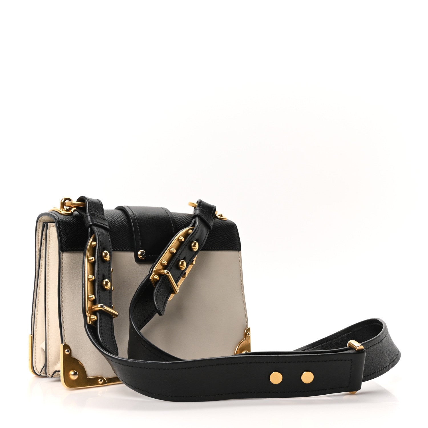 City Calf Saffiano Cahier Bag Talco Black
