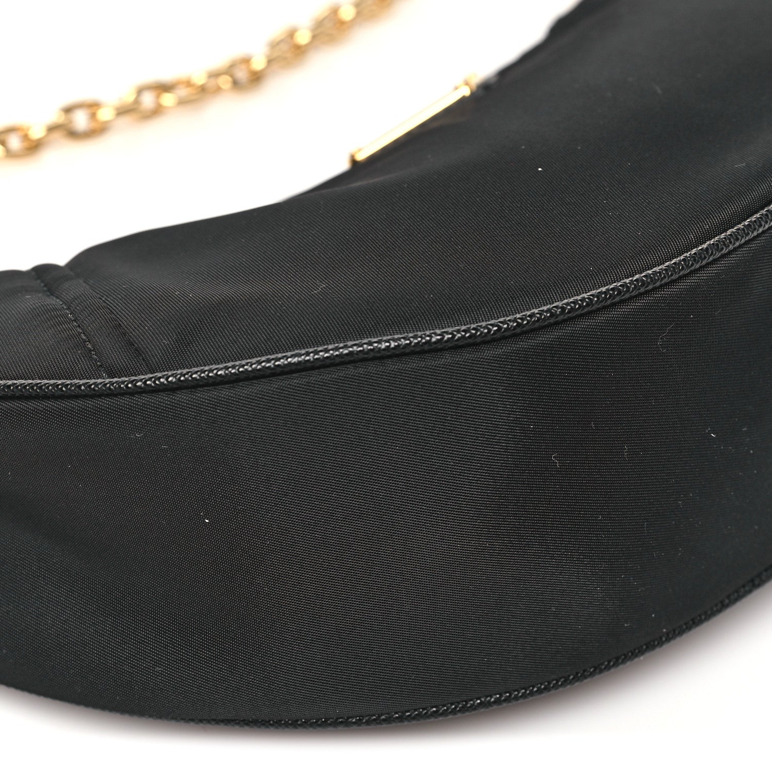 Re-Nylon Saffiano Demi-lune Shoulder Bag Black