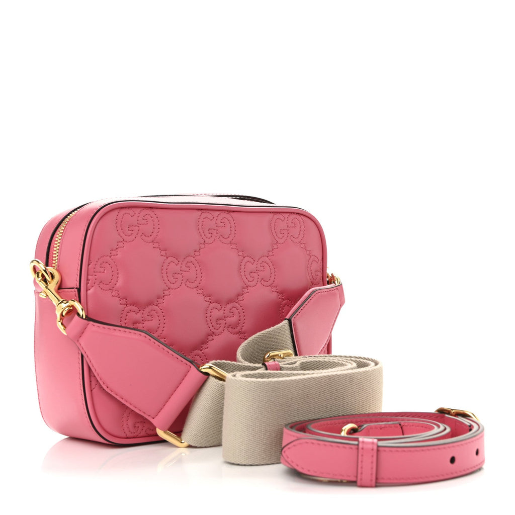 Calfskin GG Matelasse Small Shoulder Bag Rhodamine Pink Natural