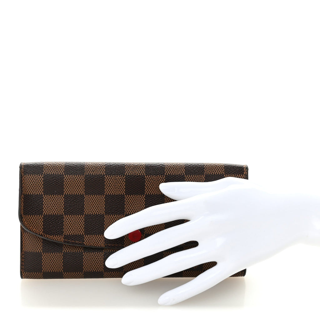 Damier Ebene Emilie Wallet Red