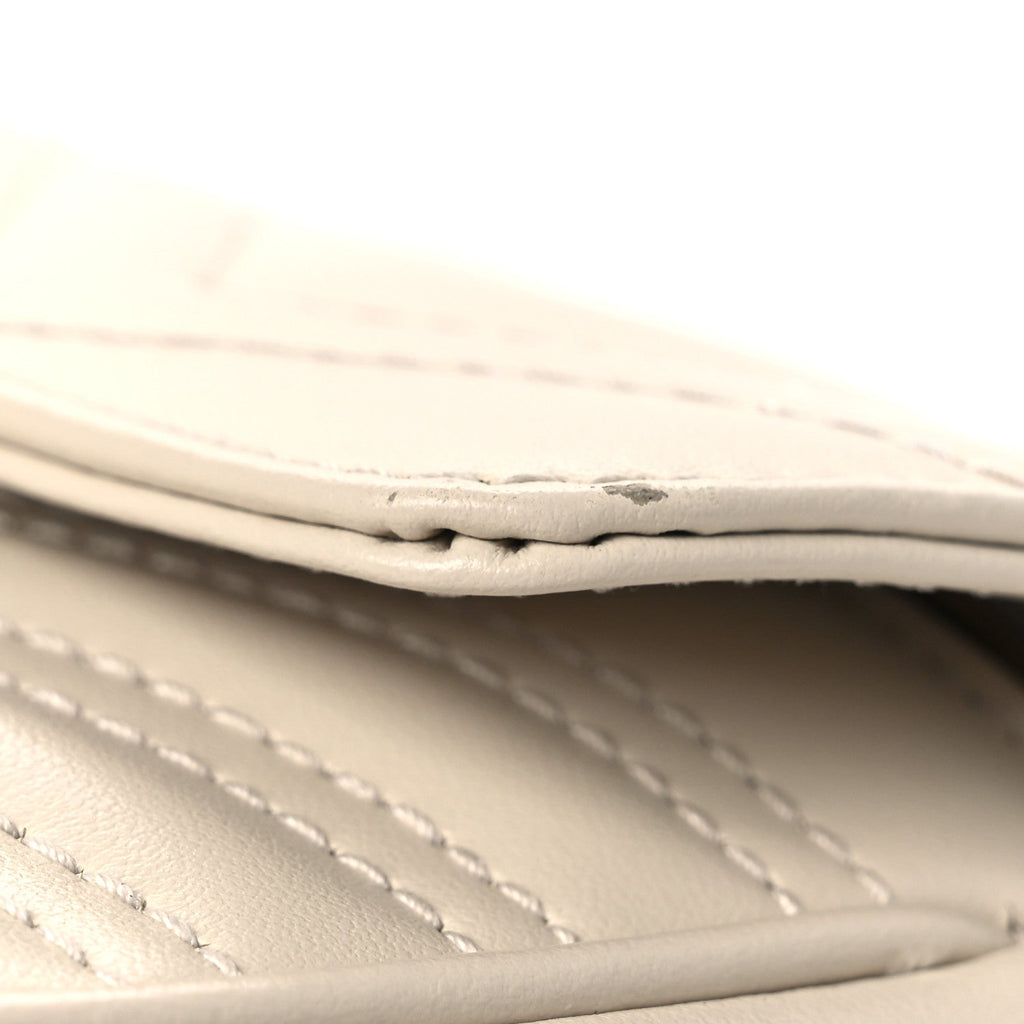 Calfskin Matelasse Mini GG Marmont Shoulder Bag White