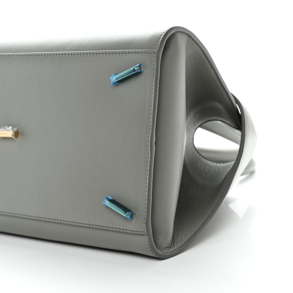 Calfskin Small Hug Bag Ash Grey