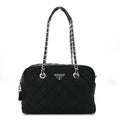 Nylon Tessuto Impuntu Quilted Shoulder Bag Black