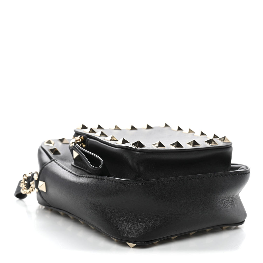 Calfskin Rockstud Crossbody Black